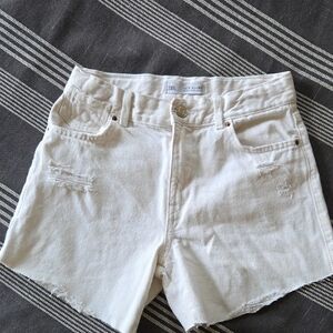 Zara Kids White Denim Shorts